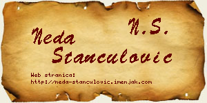 Neda Stančulović vizit kartica